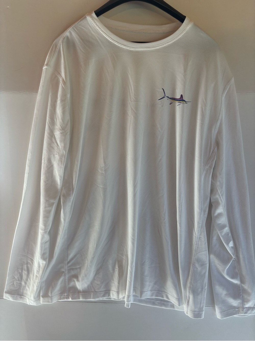 Nantucket Tackle Synter Men's XL White Long Sleeve Marlin Graphic Tee Polyester